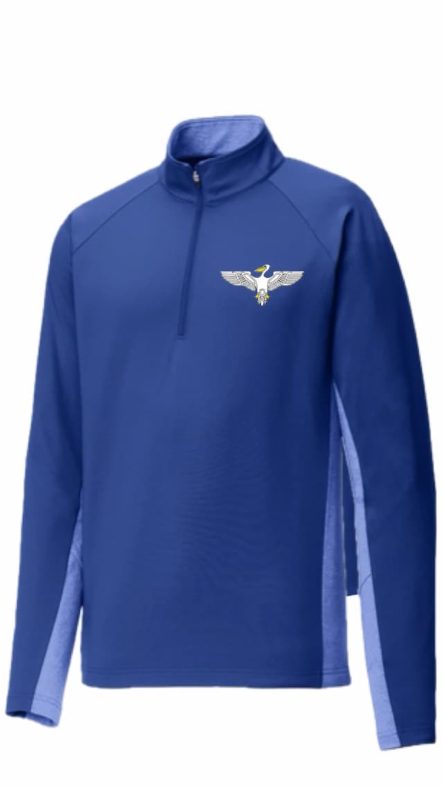 LONG SLEEVE 1/4 ZIP PULLOVER WITH LOGO